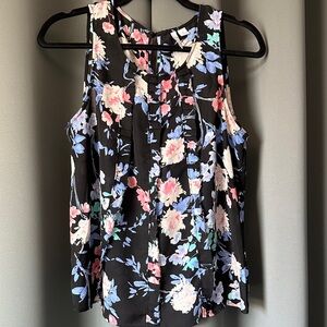 Elle Floral Tank Top - Black and Multicolor